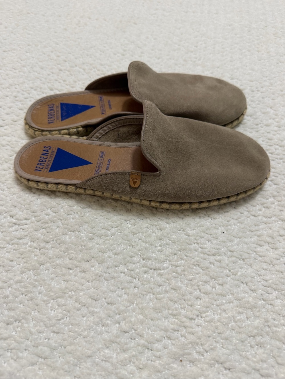 Verbenas Celia Espadrilles Taupe Suede Flats Women’s Size 41 EU 10-10.5 US - Picture 5 of 12